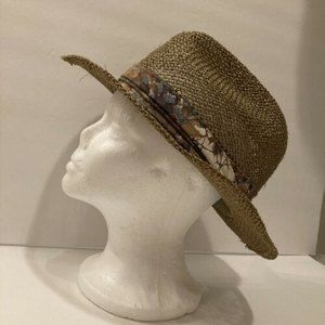 Bollman Golf Hat Shades of Brown Band Stiff Straw Men's Pinched Center Dent XL